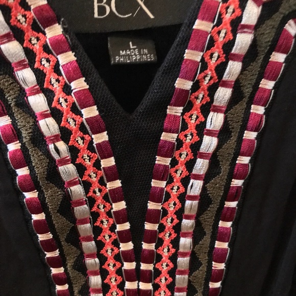 BCX Split Neck Embroidered Black Romper BLACK FRIDAY SALE - Picture 3 of 6